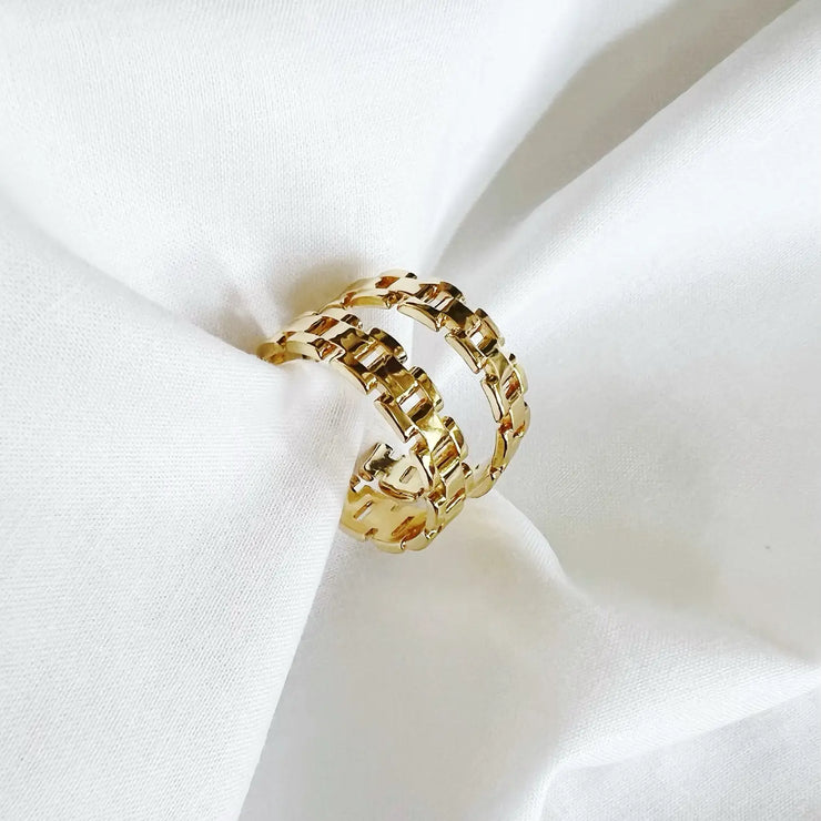 Wild & Free Chain Hoops Earrings Gold Filled