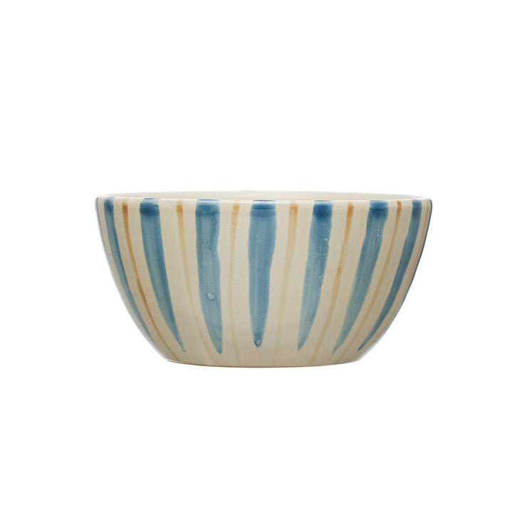 Stoneware bowl with stripes
